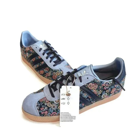 Adidas X Gazelle Liberty London Sneakers Big Girls Size 7 Womens Size 8 Floral - Picture 4 of 9